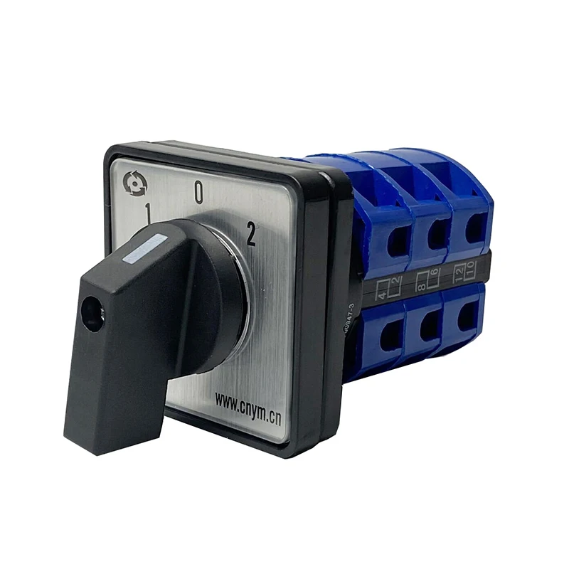 25A Changeover Rotary Cam Switch Three Postiions 690V 3 Poles 12 Terminals Manual Selector Silver Contact YMW26 LW26-25/3