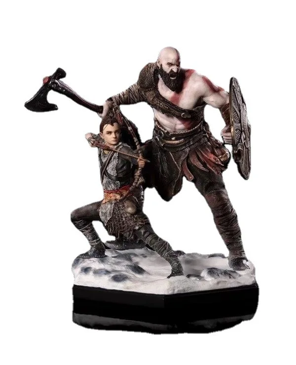 NEWSTAR NS1315  Brazilian film character God of War Kratos father and son handcrafted figurines