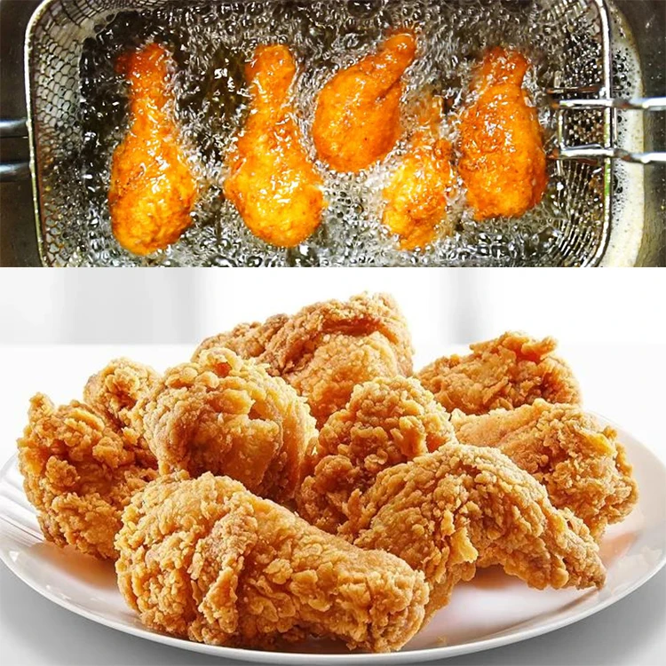 Small gas heated seafood meat onion ring chin chin chicken Frying Machine