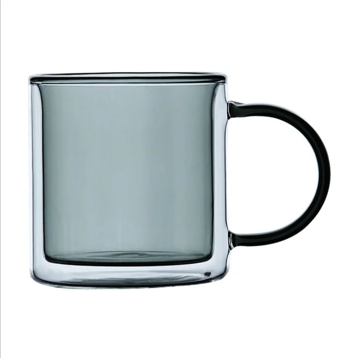 High borosilicate color inner glass juice cup coffee cup with handle
