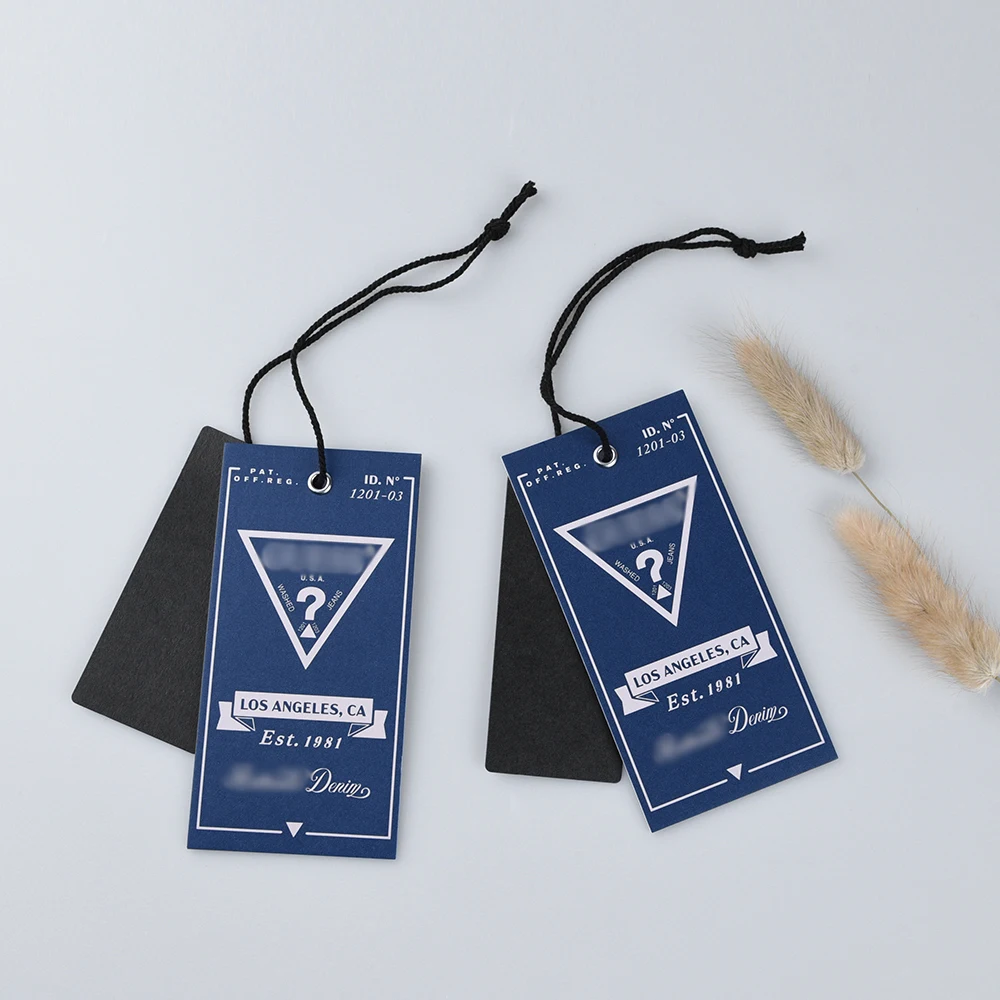 Custom Logo QR Code Hangtag Clothing Printing Brand Logo Hangtag Card Paper Code Price Tag