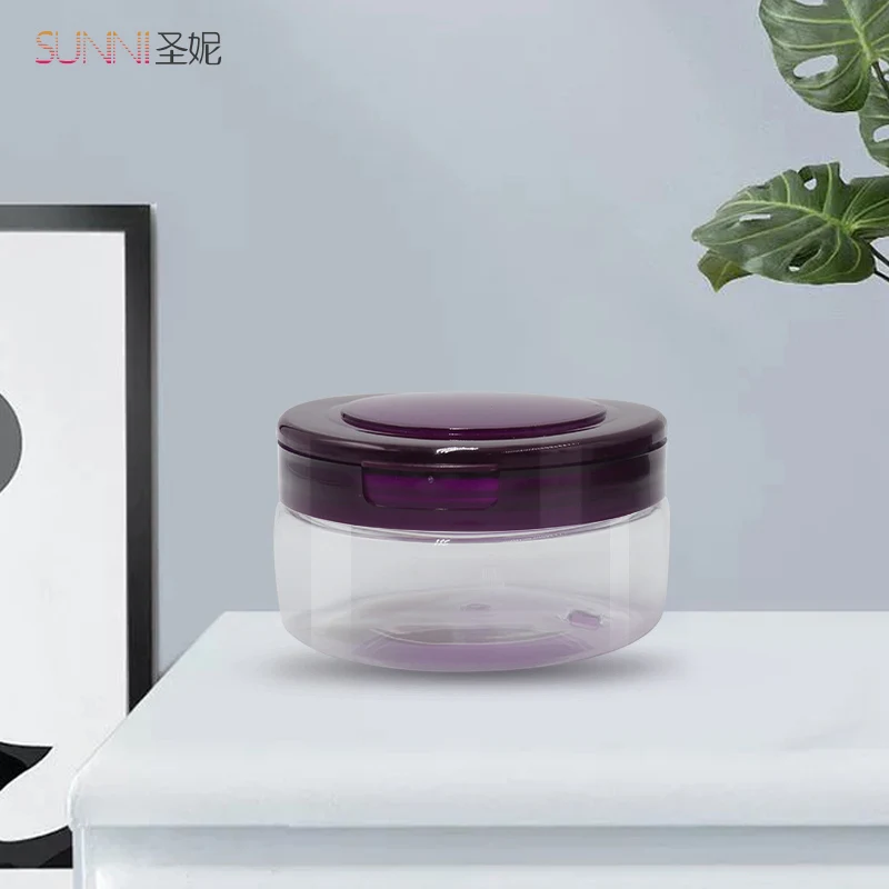 Transparent Night Cream Jar PP Flip Bottle 100ml Amber Pet Plastic Bottle