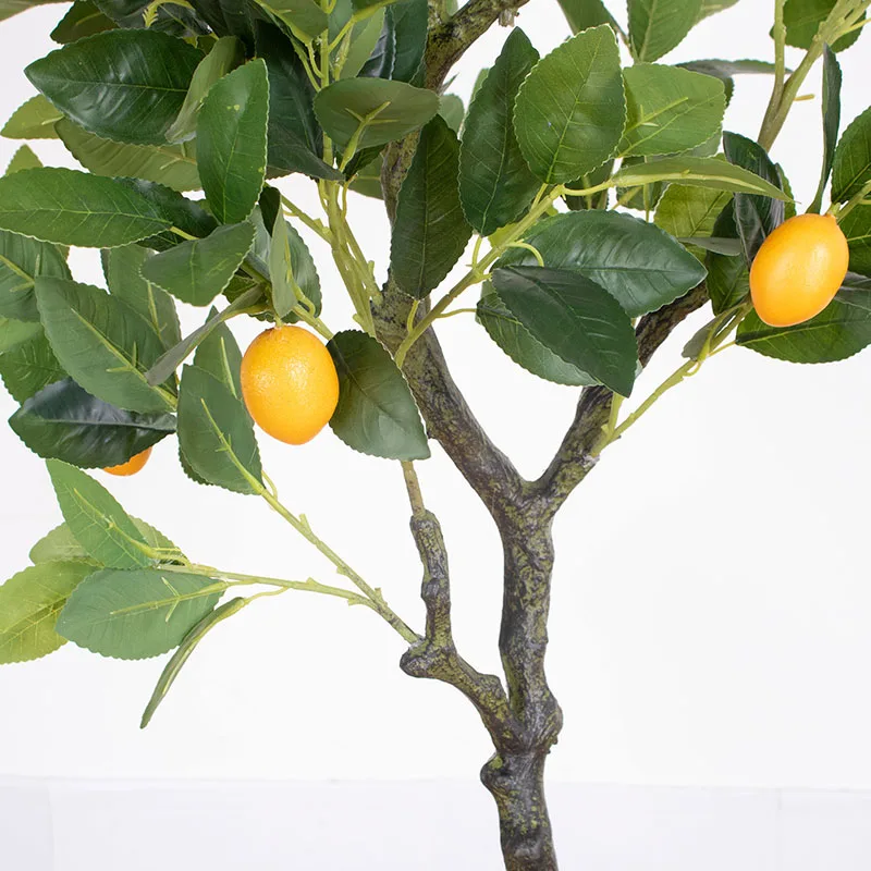 High Simulation Artificial Lemon Tree with Fruits Faux Leaves and Fruits Bonsai Plants for Indoor Outdoor Garden Decoration