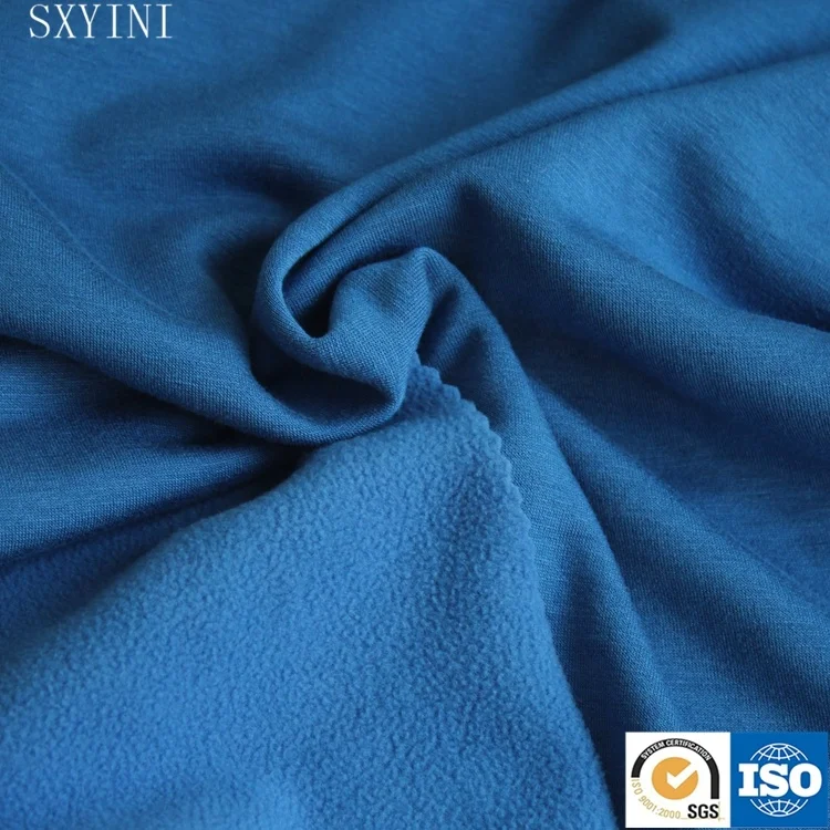 
YINI polyester viscose elastic fleece inside brushed fabric 