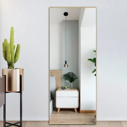 Wall hanging aluminum metal frame full length floor standing mirror vanity wall mirror