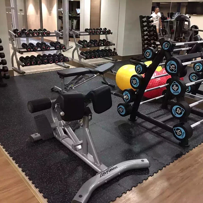 Gym Rubber Flooring Mats Rubber Tiles For Fitness heavy duty 1m x 1m black rubber gym floor mats