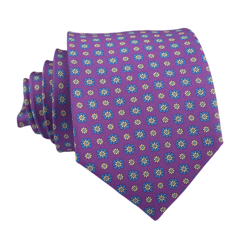 Custom Geometric Neckties Good Quality Floral Silk Print Tie