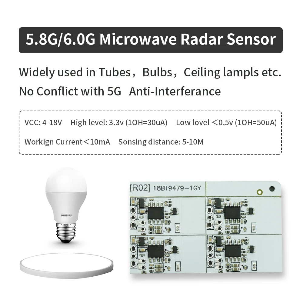 2024 new product 3.9G 5.8G HZ radar sensor module Factory sales directly intelligence Light using Microwave sensor module