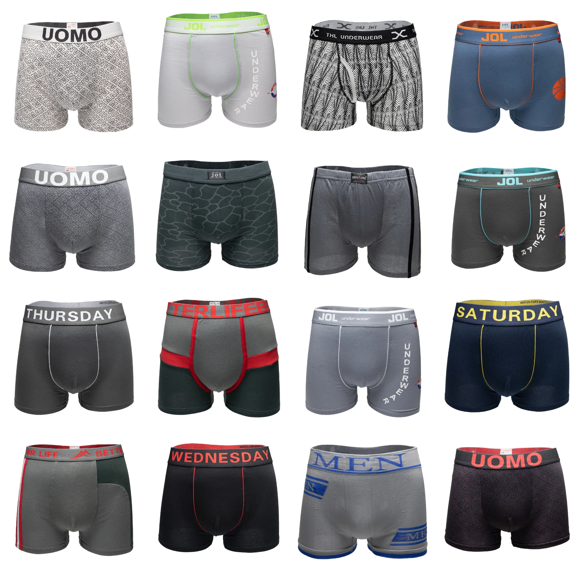 Silver Fiber Personalize 95% Bamboo/ 5% Spandex Men Underwear Set Black Boxer With Trunk