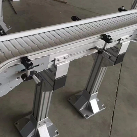 Light aluminum profile toothed chain plate conveyor line for canned transportation