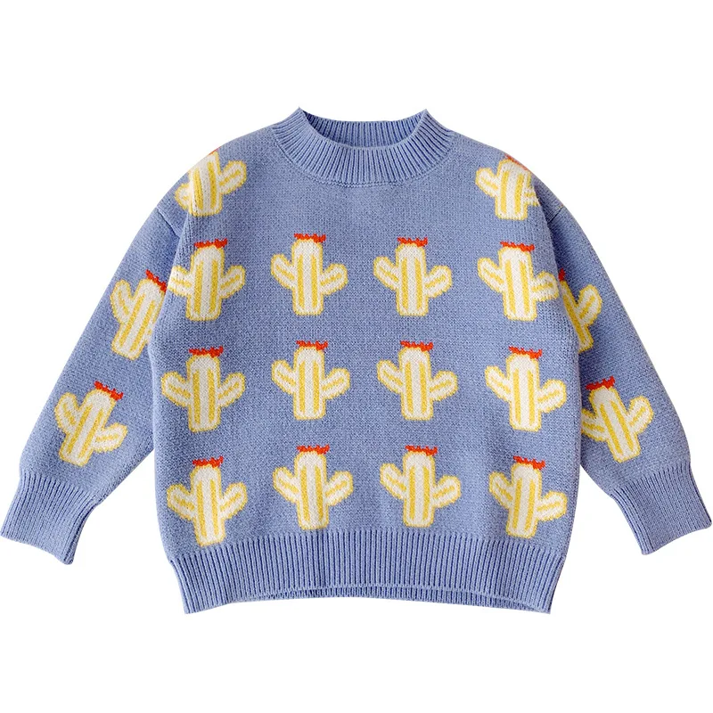 Cactus Knitting  Wholesale Casual Sweaters Hand Knitted Baby Girls Baby Children Sweater