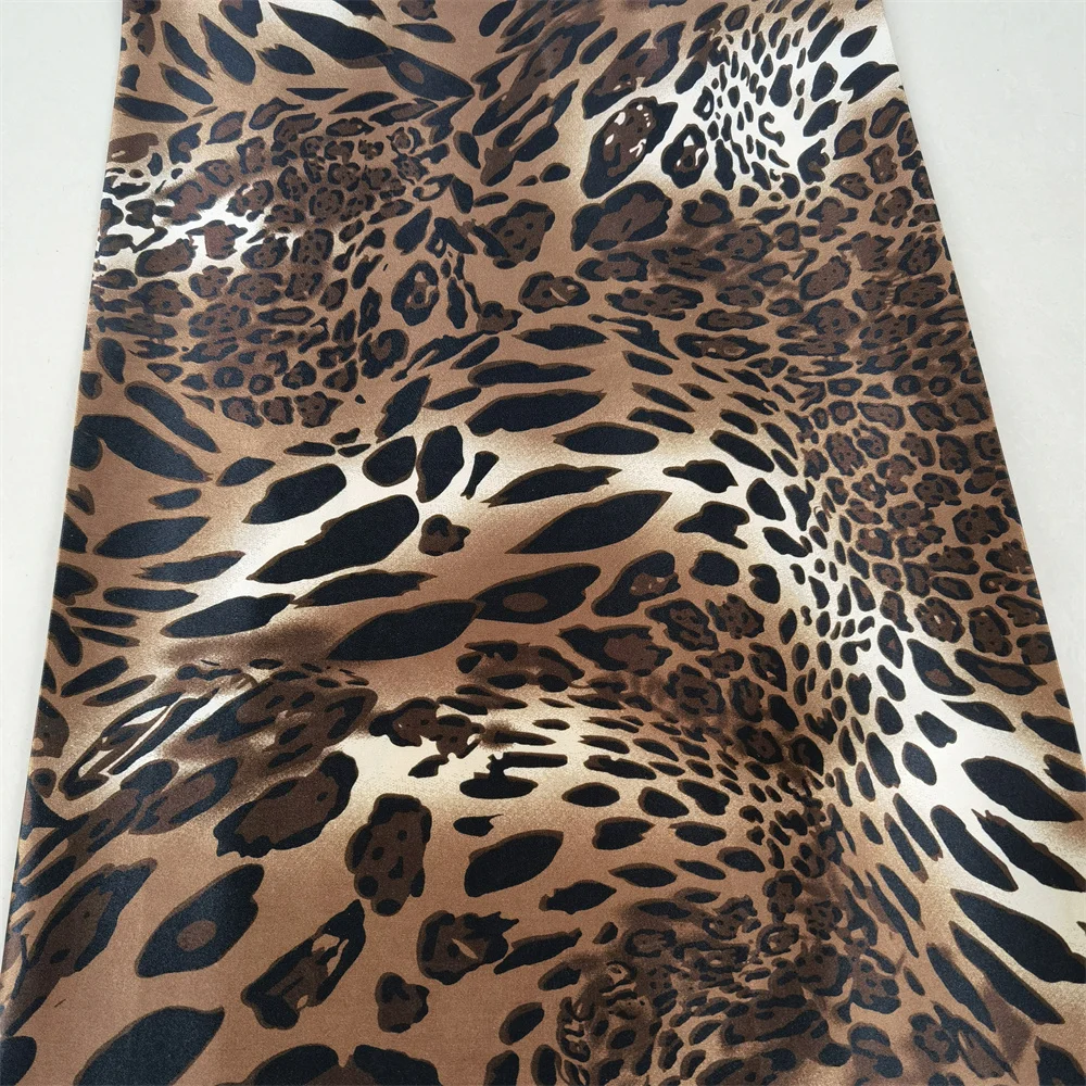soft satin leopard-print 100% polyester fabric for garment