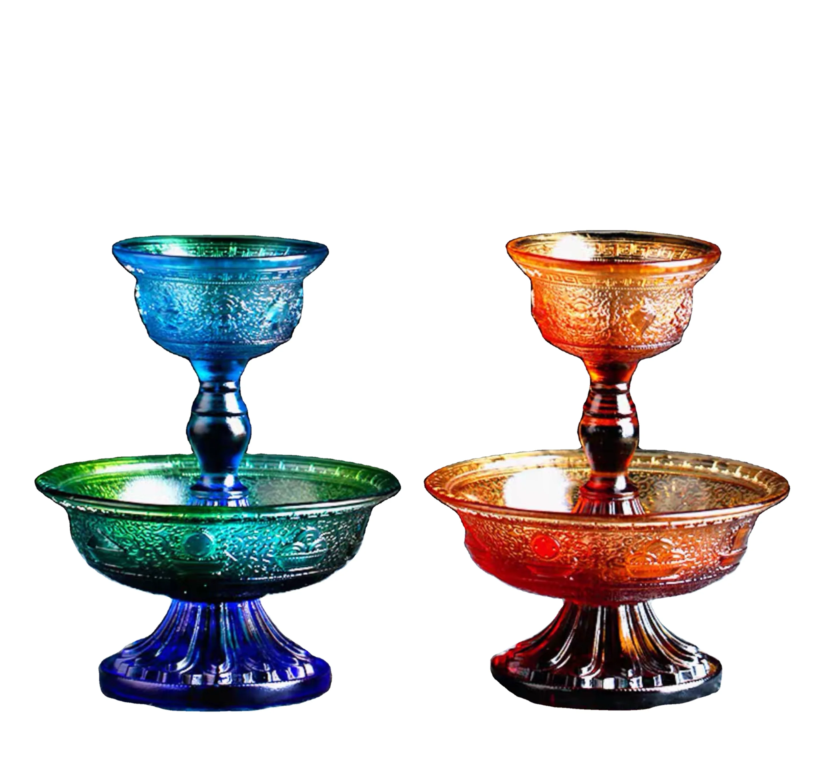 Религиозный Янтарный резной хрустальный стакан Liuli подарок украшение для дома Хрустальный