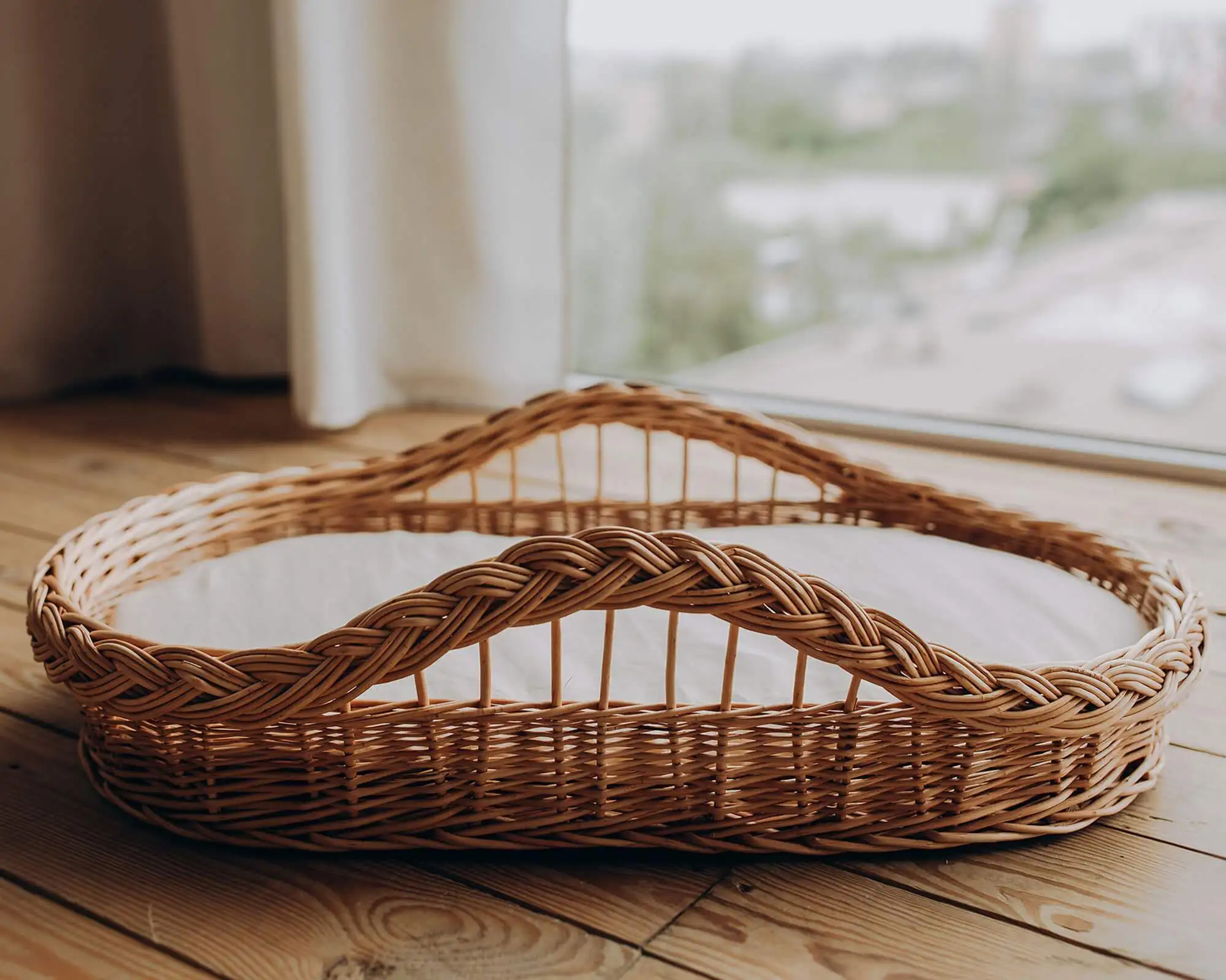 Baby Changing Table Handwoven Wicker Willow Basket with Pad Diaper Factory Mom Child Newborn gift Baby Changing Moses Basket