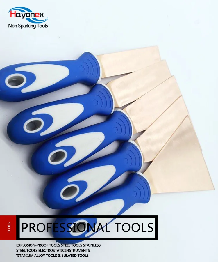 Best Selling Explosion Proof Plastic Handled Putty Knife Safety Tool Beryllium Bronze flexible Non sparking tools washer dryer