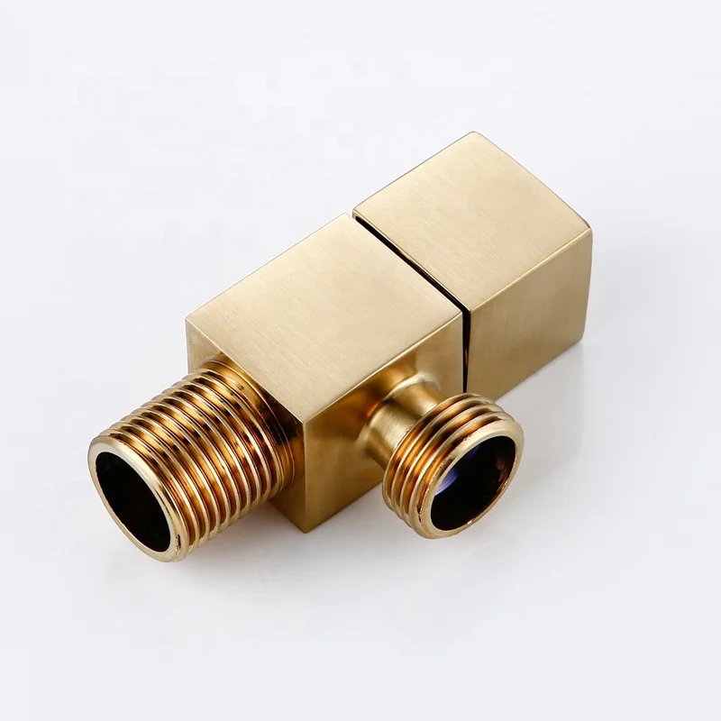 Hot Selling Gold Plating Brass Toilet Washing Machine 1/4 Turn 90 Degree Water Angle Valve