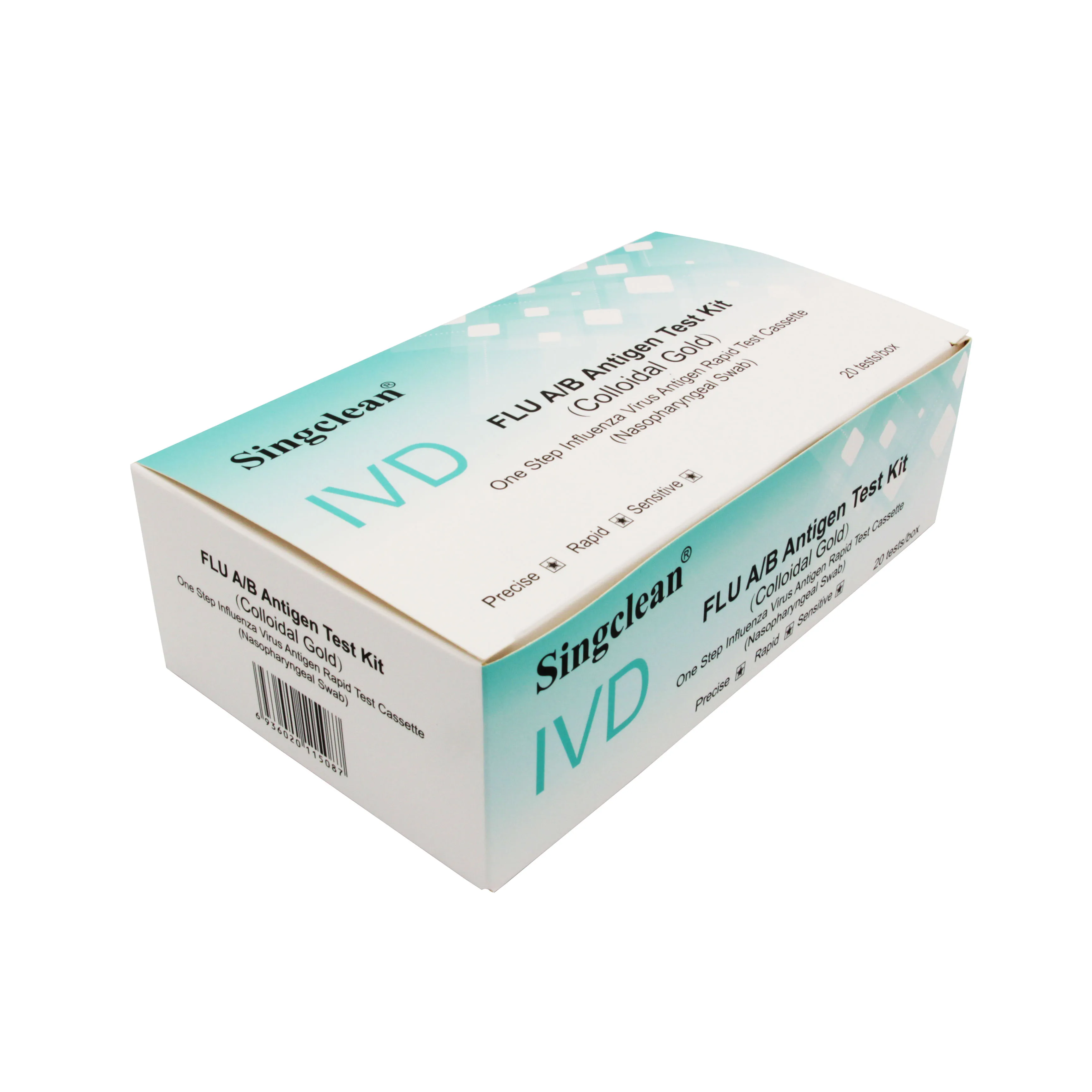 CE прошел китайское снабжение, набор для проверки антигенов против гриппа Singclean, A/B, тест на гриппа 1/коробка 20 тестов/коробка