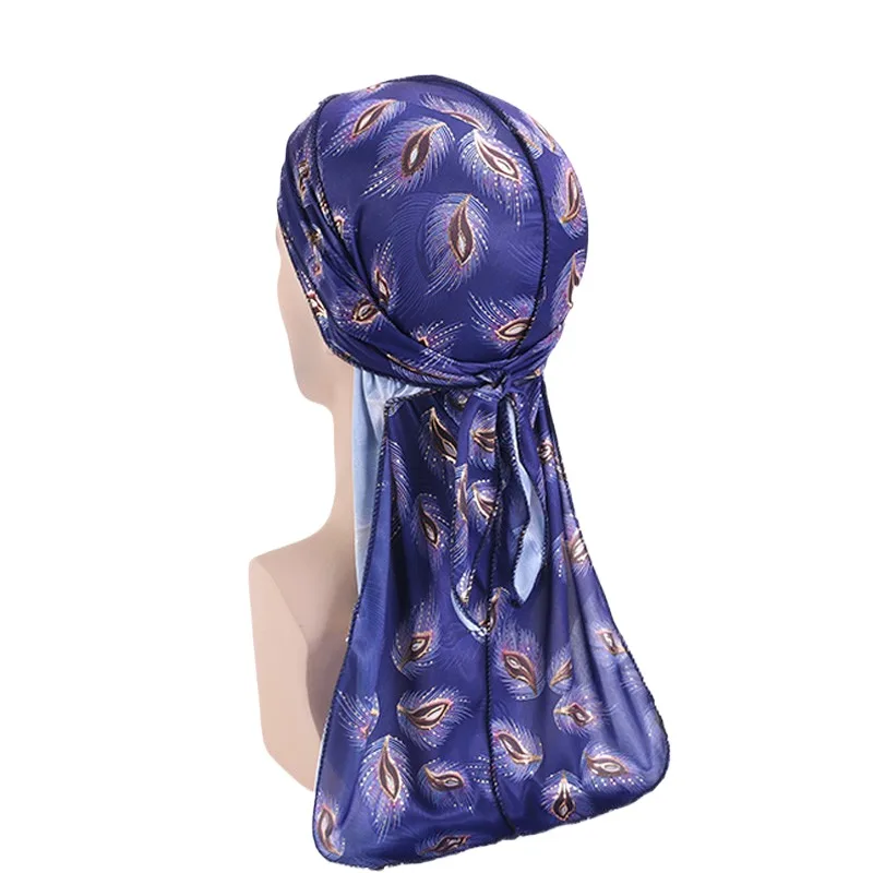 Fashion New Design Bandanas Had Wrap Doo Rag Satin Silky Paisley Pattern Durag Skull Cap Du Rags