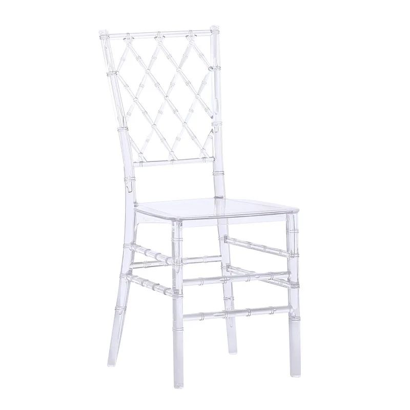 Transparent Crystal Wedding Banquet Chairs Castle Bamboo Table and Chair Set for Restaurant Auditorium Outdoor Hotel Use