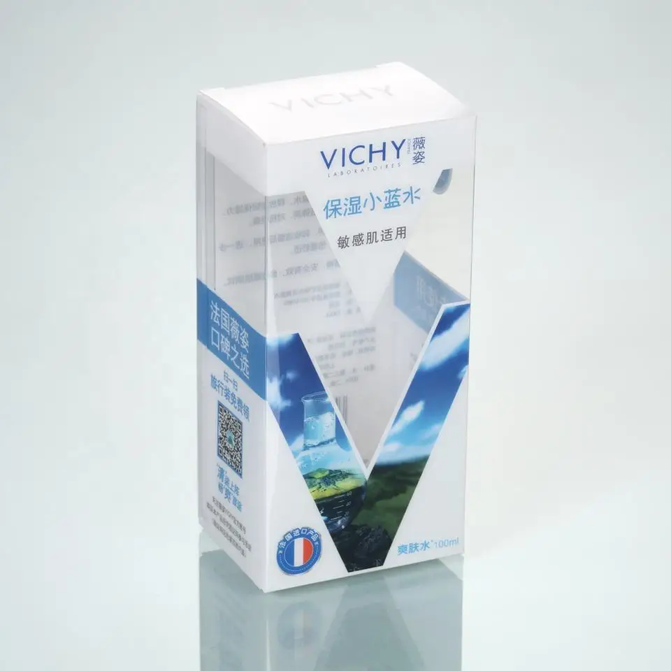 Custom Plastic Skin Care Products Set Packaging Cosmetic Gift Box Clear PET Boxes Foldable pack
