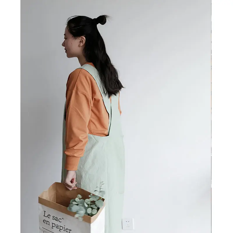 Custom logo print design cotton cross back apron chef kitchen cooking apron