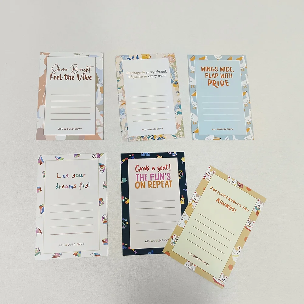 Low Moq Custom Logo Printed Full Color Design Postcards Business Shop Thank You Cards