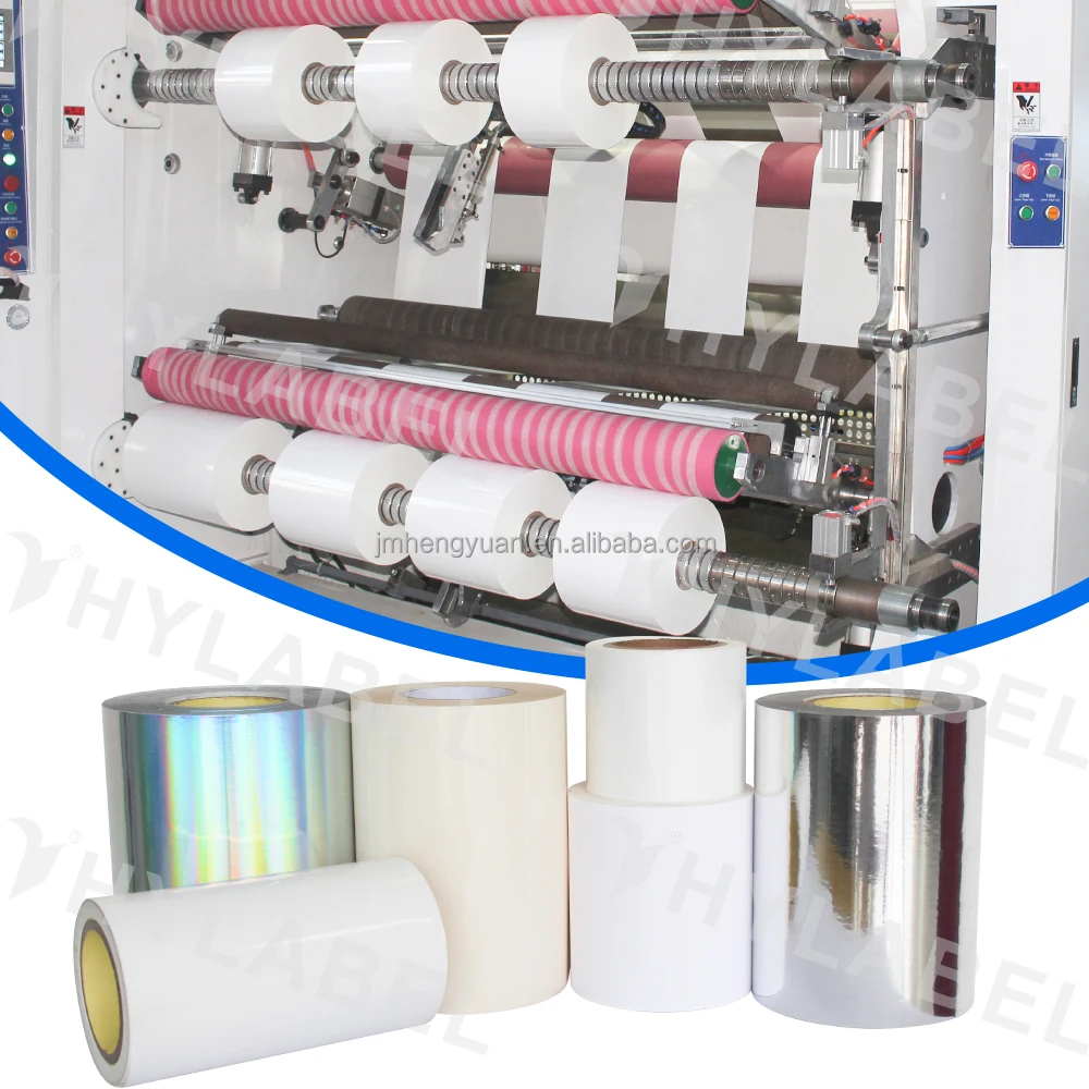 White Glossy PP Film Jumbo Roll  Self Adhesive Synthetic Paper Label Material