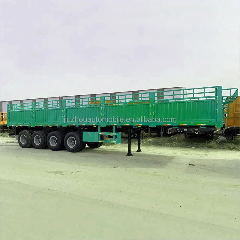 Hot Sale 345Axle Flat Box Truck Fence Semi Trailer Bulk Cargo Livestock Pig Transport