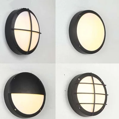 Bathroom vanity wall light IP65 Circular Round Outdoor Wall Ceiling Mounted Lighting LED Bulkhead Light