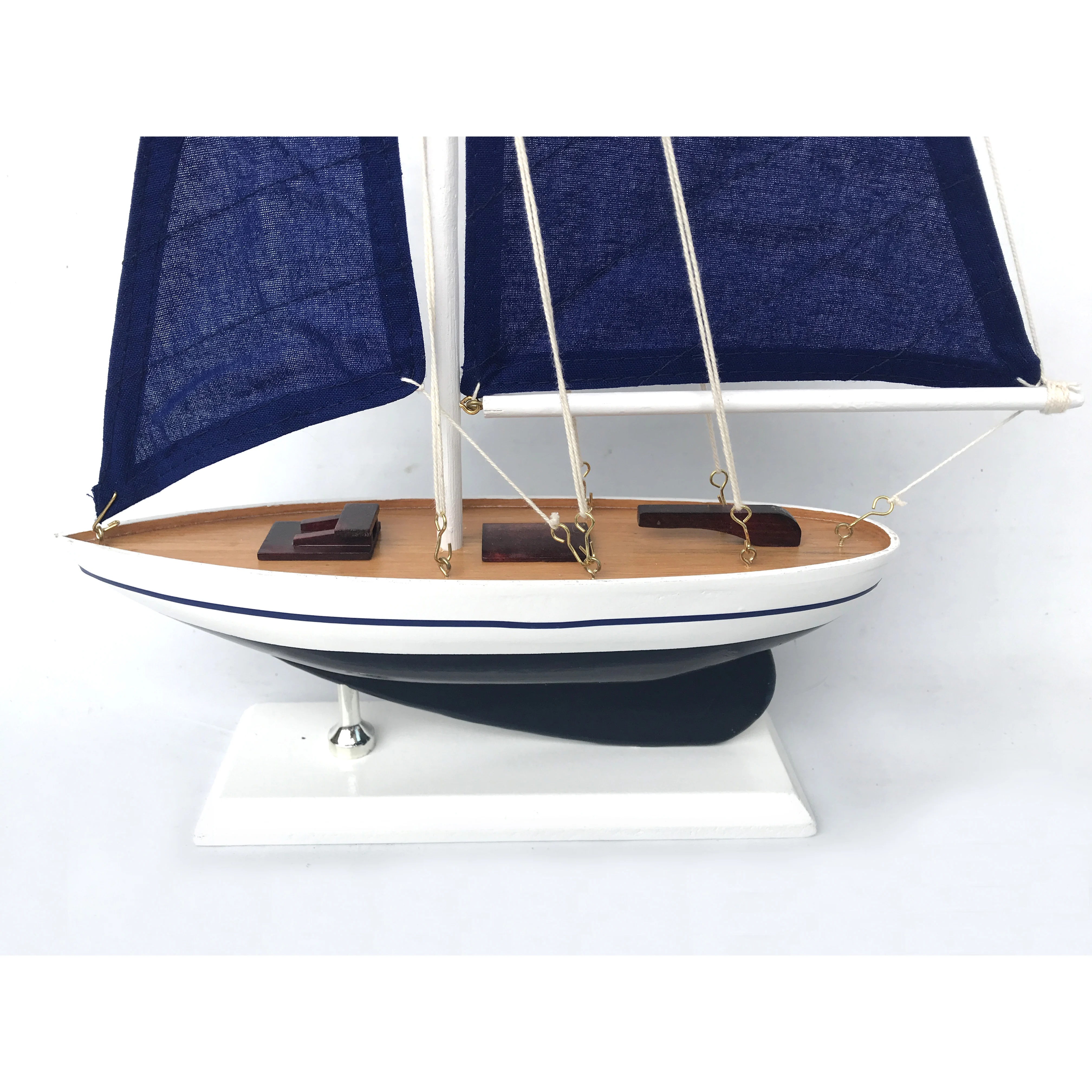 custom name gift Wooden blue pacific sailer model diy sailboat decoration pond yacht racing boat