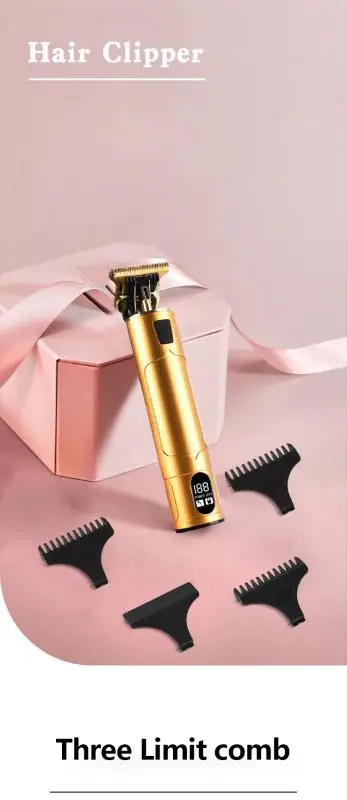 Professional Mens Hair Clippers Cordless Rechargeable Hair Trimmer Professional Hair cut Machine