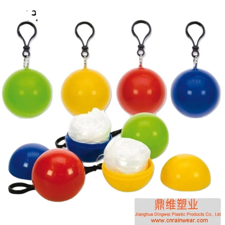 Полиэтиленовое одноразовое пончо с цепочкой для ключей