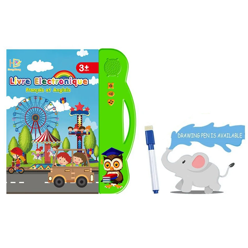 2021 NEW arrival Learning E-books playset toys with paintbrush French and English Bilingual Language