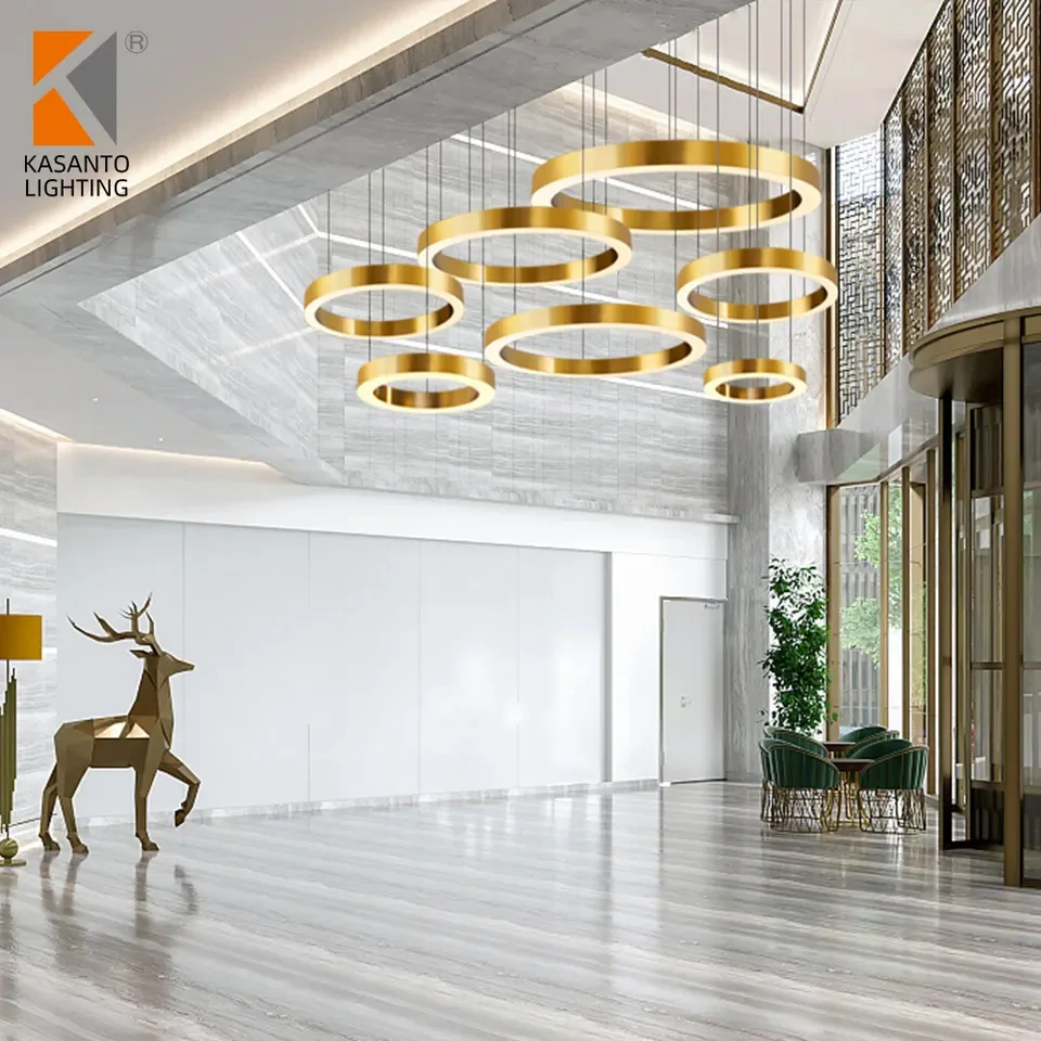 Modern Nordic Ring Design Light Led Ceiling Chandelier Home Decor Ceiling Pendant Lights For Dining Coffee Table Decorative Lamp