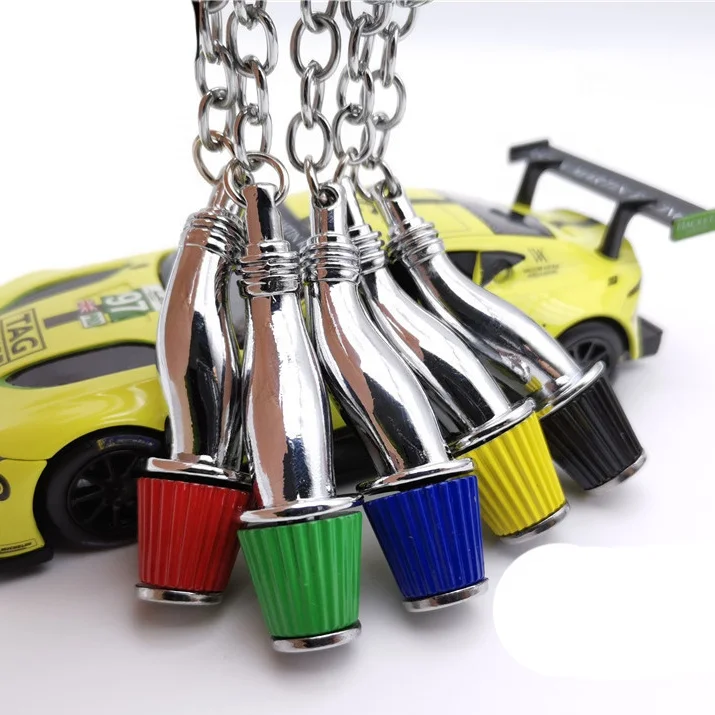 JDMotorsport88 JDM Racing Car Silver Air Intake Keychains Keyring Key Tag Jet Chain Keyfob