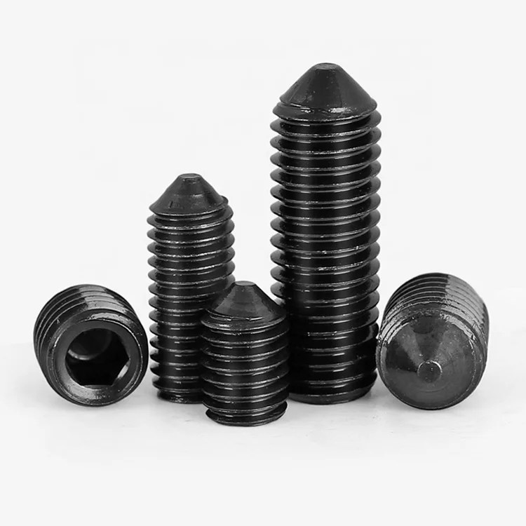 M2 M3 M4 M5 M6 M8 M10 M12 M14 M16 DIN914 Grade 12.9 Black Oxide Grub Screw Allen Socket Set Screws with Cone Point