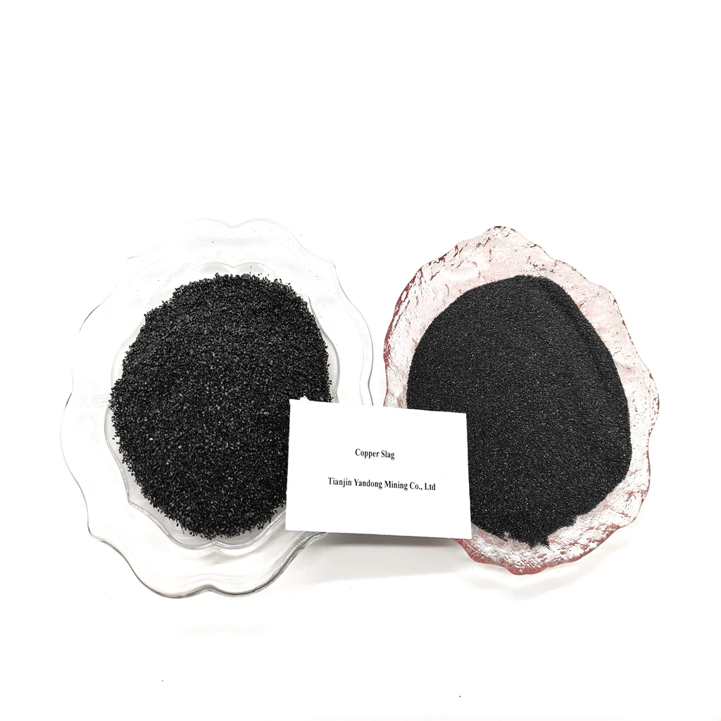 High hardness copper ore copper slag sand bright black emery used for sandblasting