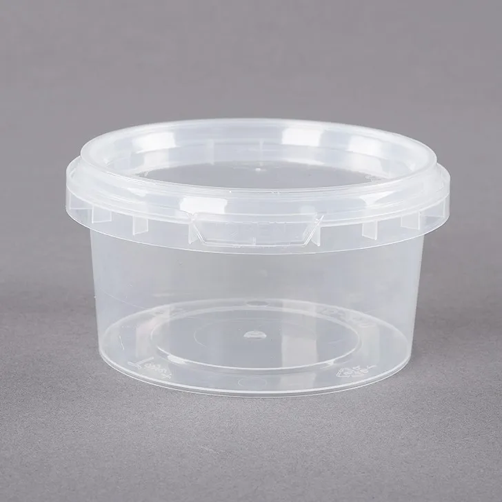 Custom color deli cup Tamper resistance plastic desert microwaveable disposable takeaway food containers with lids