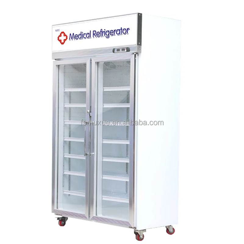 
MUXUE CHINA Medical Refrigerator Pharmacy Refrigerator 2 glass door Medical fridge MX YPG1260F 