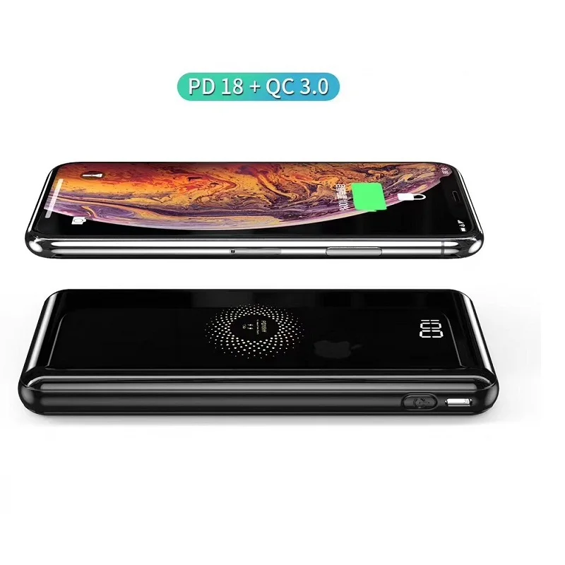  Супер быстрая зарядка 10 Вт беспроводной внешний аккумулятор 10000 PD и QC3.0 для