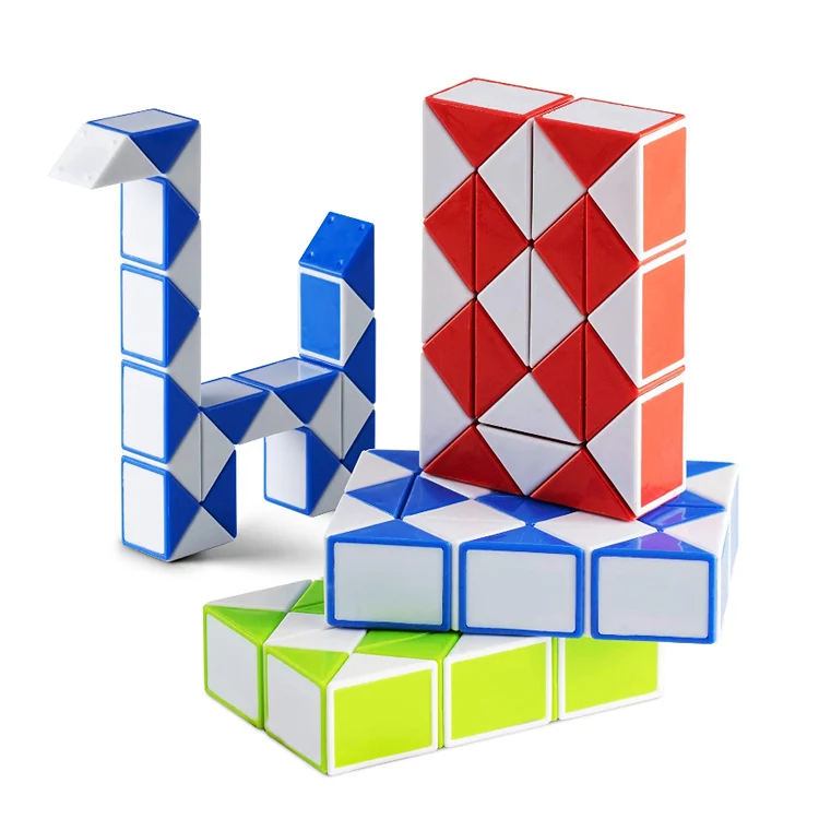 24 Blocks Mini Twisty Collection Brain Teaser Puzzle Snake Cube  fidget toy Sets For Kids Adult