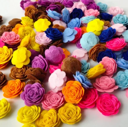 Handmade baby wool felt fabric flower decorate headband
