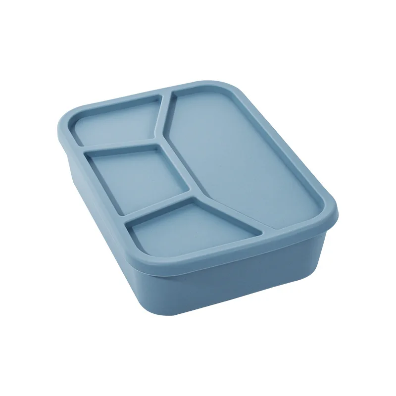 Eco Friendly 4 Compartment Silicon Bento LeakProof School Children Kid Silicone Bento Lunchbox Lunch Box With Lid