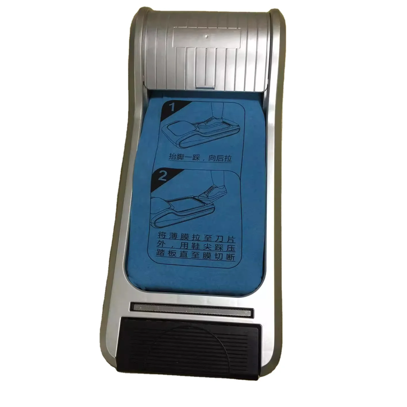 Silver Color Automatic Shoe Film Dispenser Cheap Price Plastic Machine Widely Used in Hospital Factory Hotel Lab