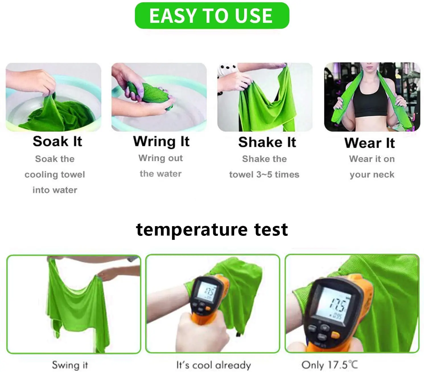 RPET recycle Highly Absorbent Sport pva cooling towel personalized sports towels mission cooling towel with zipper bag