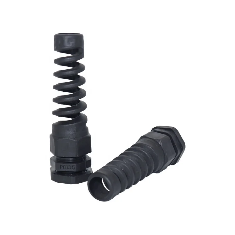 PG Type IP68 PG13.5 for 8-12mm White Black Plastic Connector Spiral Nylon Cable Gland