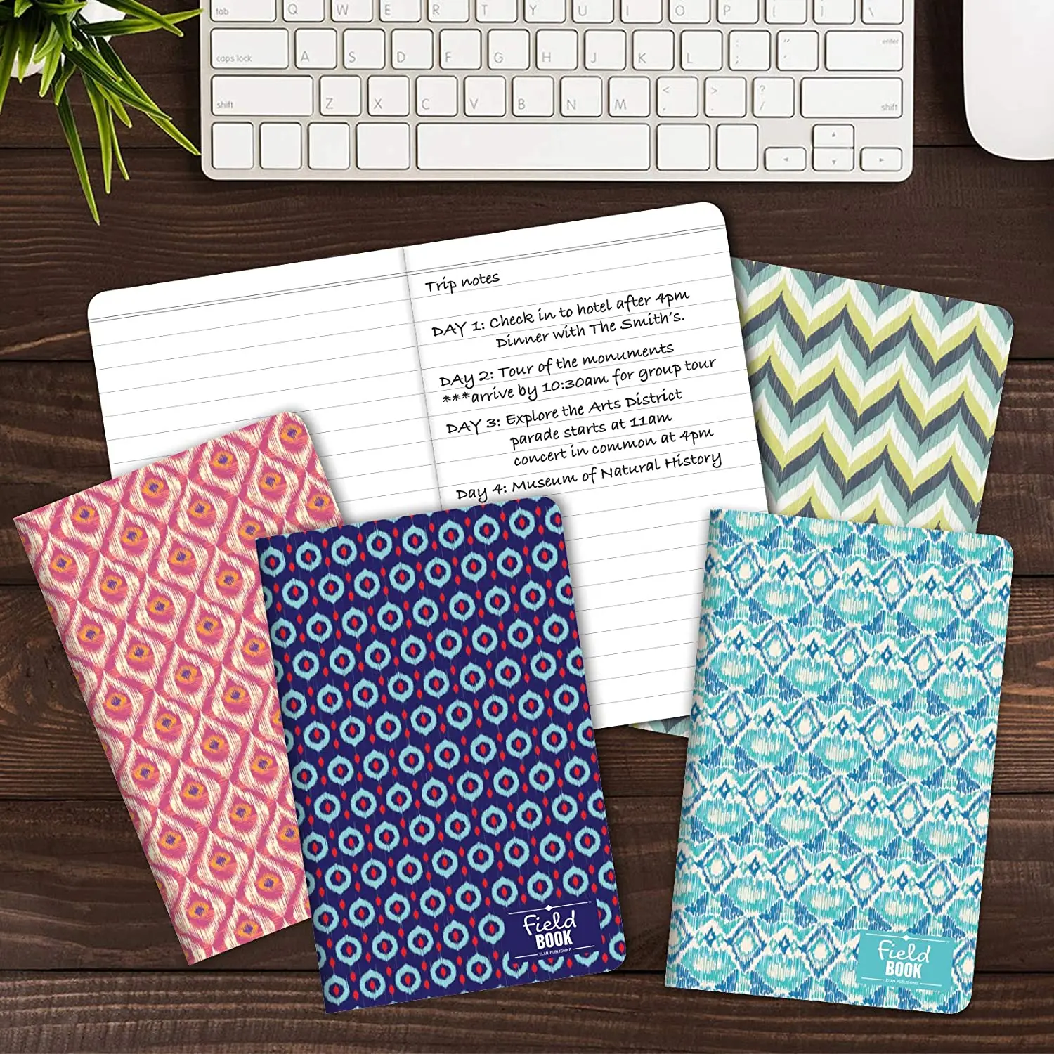 Various good quality small notebook ruled pattern exercise log book