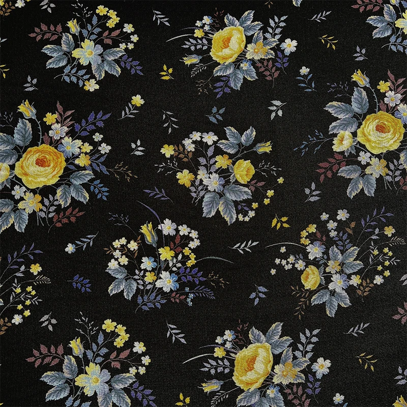 Spun rayon cotton crinkle digital printed fabric summer clothing dress fabric