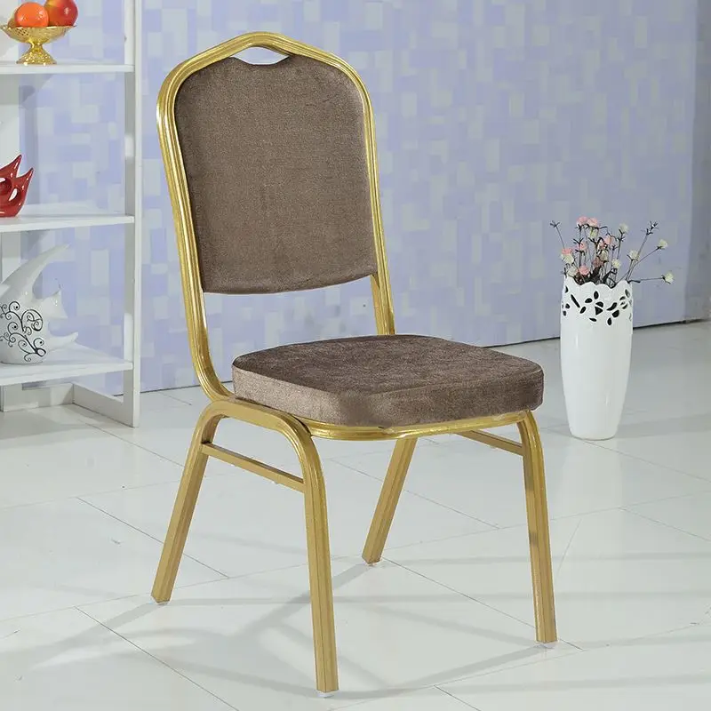 Popular Design Best Fabric Stackable Rental Gold Metal Iron Steel Wedding Banquet Hall Hotel Chairs