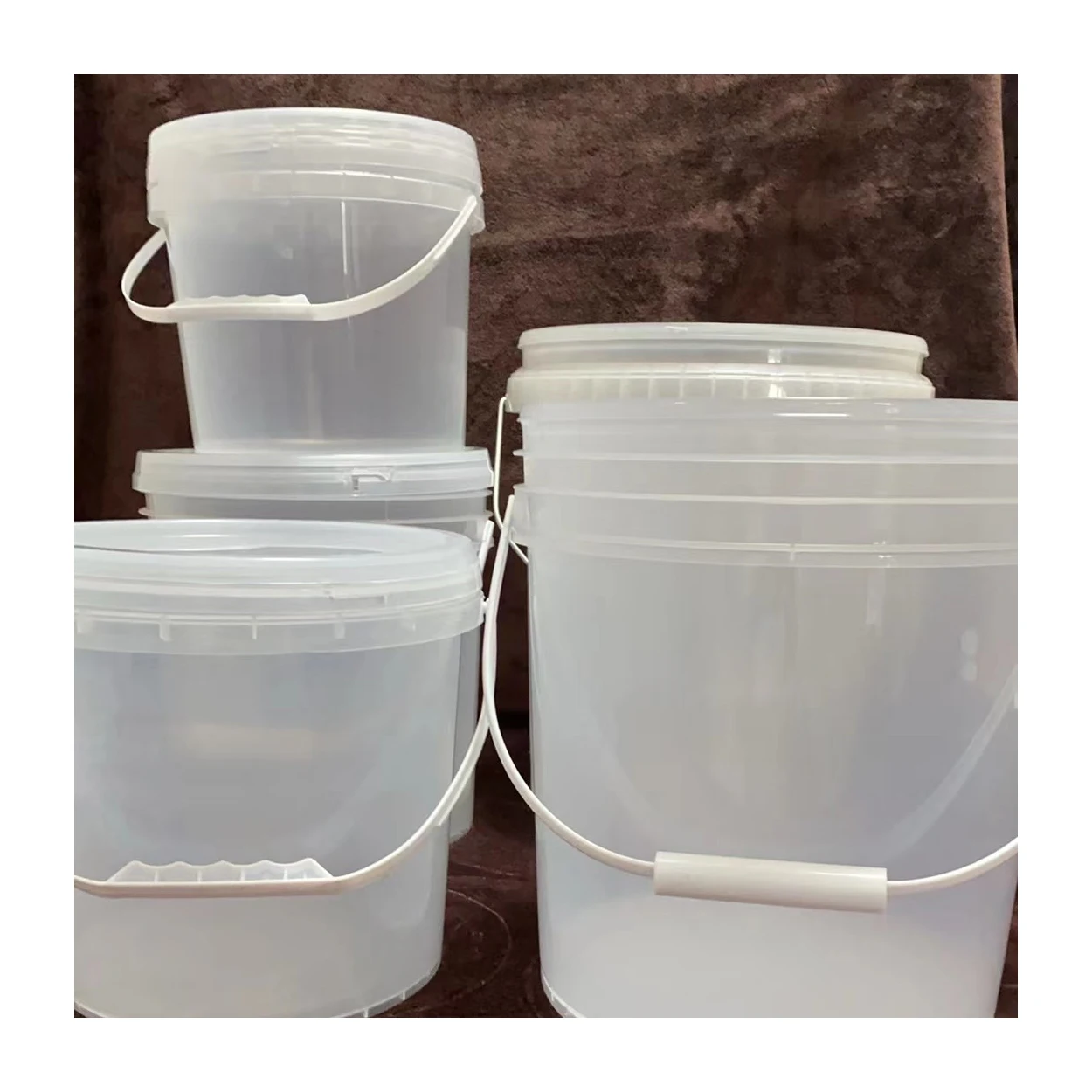 high quality water barrels Transparent wholesale Large pails lid Round sales plastic buckets plastic pails